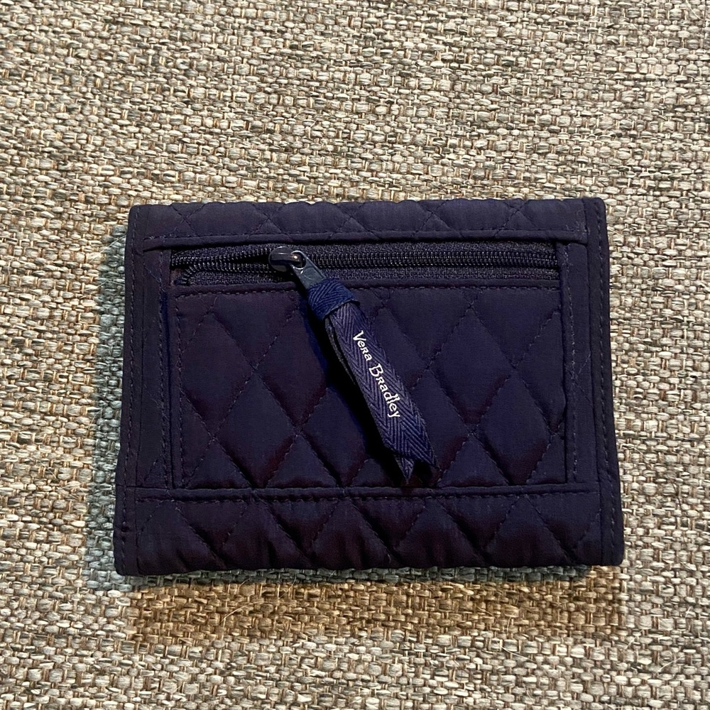 VERA BRADLEY: Midnight Navy Euro Wallet Machine Washable. - Picture 2 of 4